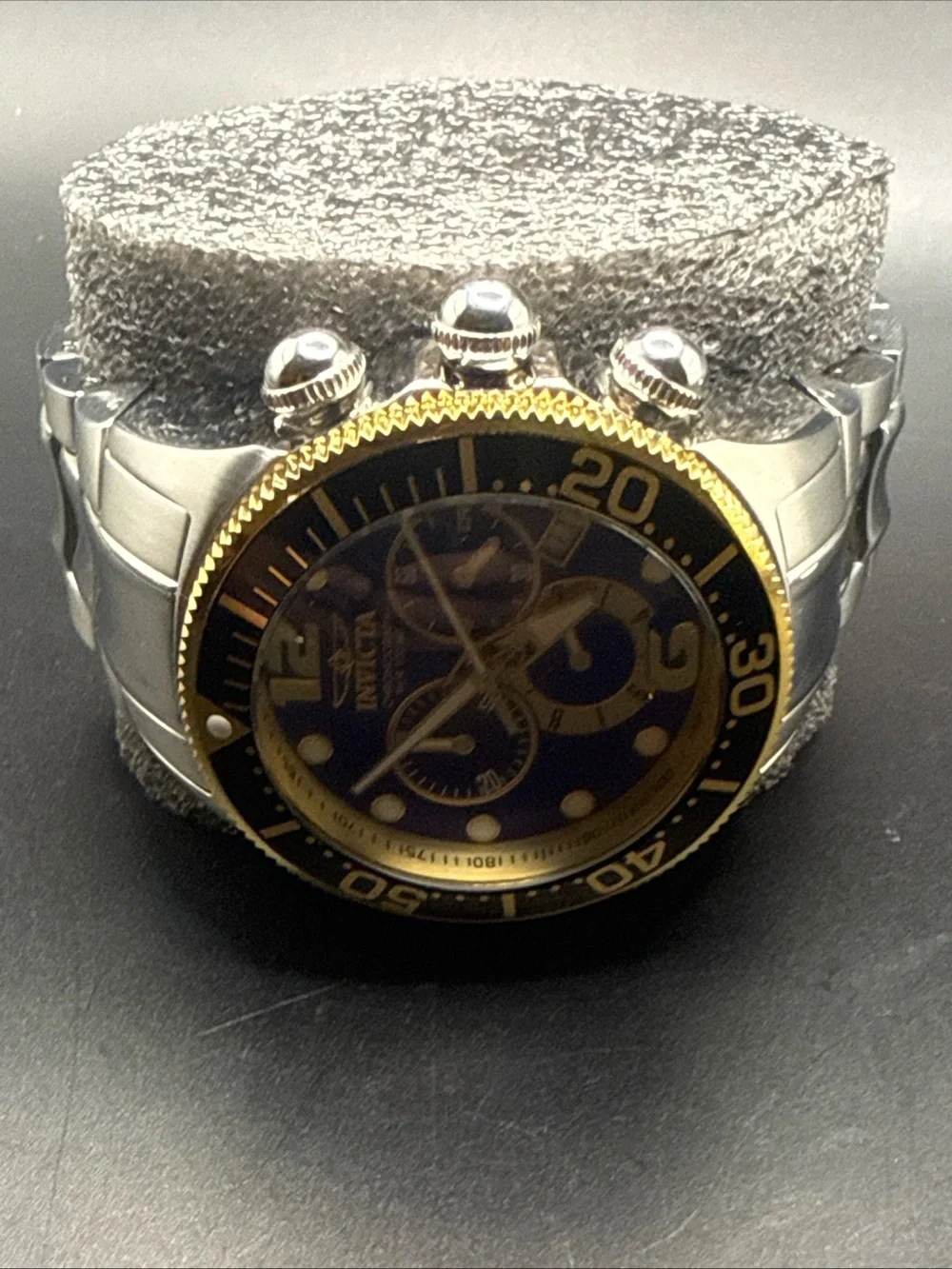 Invicta Lupah 14201 chronograph watch  Blue Dial New Battery